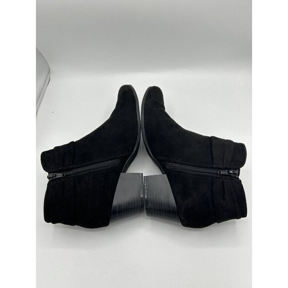 Old Navy Faux-Suede Bow-Tie Ankle Black Boots for Women Zipper Size 8 - Picture 5 of 11